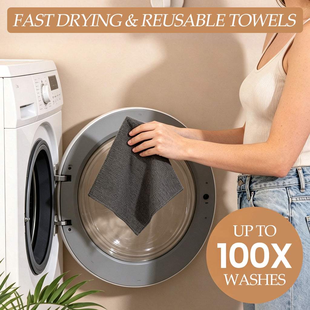 Reusable Microfiber Cloth, 75-Pack,Tear Away Microfiber Towels,(12" x 12") Washable,Perfect for Kitchen, Bathroom and Dish Cleaning (Gray)