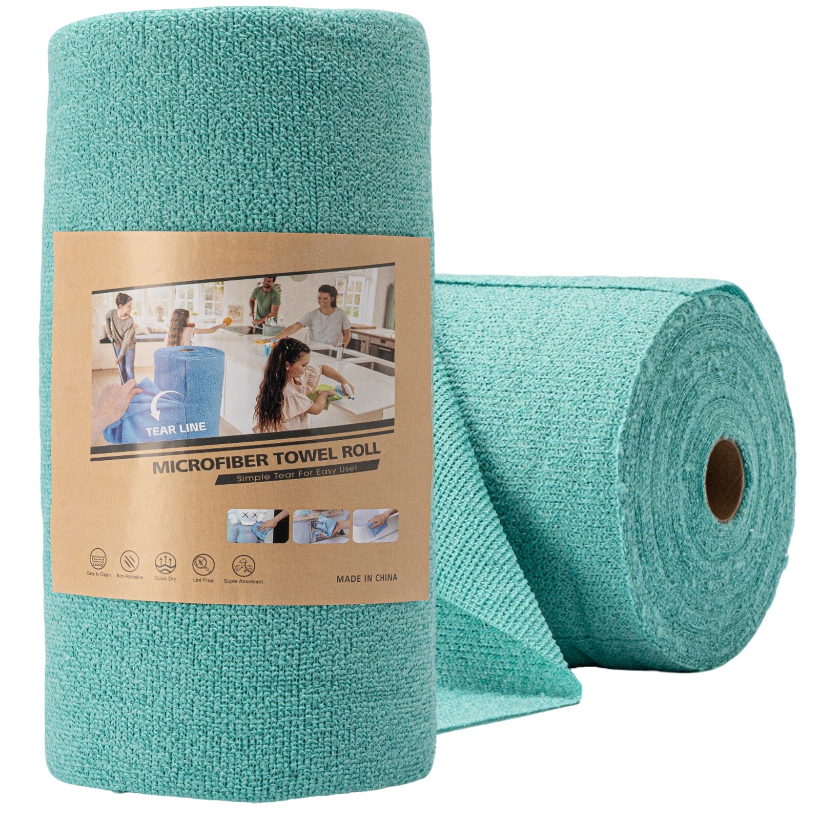 Reusable Microfiber Cloth, 75-Pack,Tear Away Microfiber Towels,(12" x 12") Washable,Perfect for Kitchen, Bathroom and Dish Cleaning (Blue)
